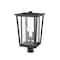 Z-Lite Seoul 2 Light Outdoor Post Mount Fixture, Black & Clear 571PHBR-BK - alternate 2